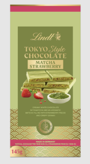 Lindt TOKYO STYLE CHOCOLATE 145 g BÍLÁ MATCHA STRAWBERRY