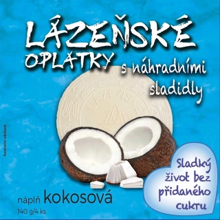 Lázeňské oplatky BEZ PŘIDANÉHO CUKRU 140 g KOKOSOVÉ