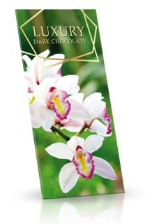 Dárková čokoláda OBÁLKA 175 g - hořká s brusinkami - BÍLÁ ORCHIDEJ