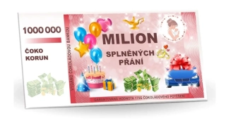 Bankovka (obálka) 175 g - hořká čokoláda 60 % - MILION SPLNĚNÝCH PŘÁNÍ