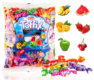 Ovocné karamely TOFFIX 1 kg MIX - sáček