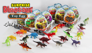 4v1 MEGA vajíčko XXXL DINOSAURUS s hračkou dinosaura + cukrovinky 21 g
