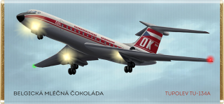Čokoláda 100 g mléčná RETRO letadlo TUPOLEV TU-134A