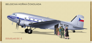Čokoláda 100 g hořká RETRO letadlo Douglas DC-3