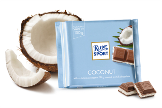 Ritter Sport 100 g mléčná čokoláda plněná kokosovým krémem