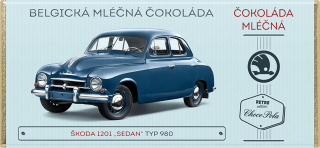 Čokoláda RETRO 100 g Škoda 1201"SEDAN" mléčná