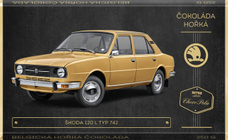 Čokoláda RETRO 250g Škoda 120L hořká