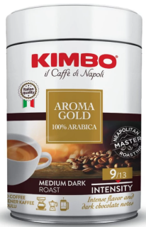KIMBO 250g Aroma GOLD mletá káva kovová dóza