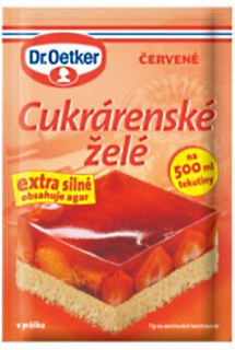 Dr.Oetker CUKRÁRENSKÉ ŽELÉ v prášku 10g ČERVENÉ - EXTRA SILNÉ & ČIRÉ VÝPRODEJ MDT: 5/24