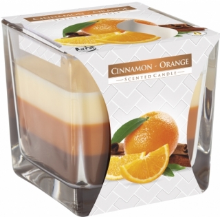 Bispol 3barevná svíčka Orange & Cinnamon - pomeranč a skořice